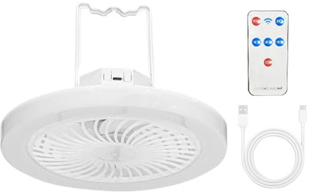 Ventilador De Techo De Energía Solar Para Exteriores, Iluminación De Tienda De Control Remoto 23 X 18 Cm, Ventilador Solar, Ventiladores De Camping Portátiles, Comodidad De Día Y Noche, Para Oficina,