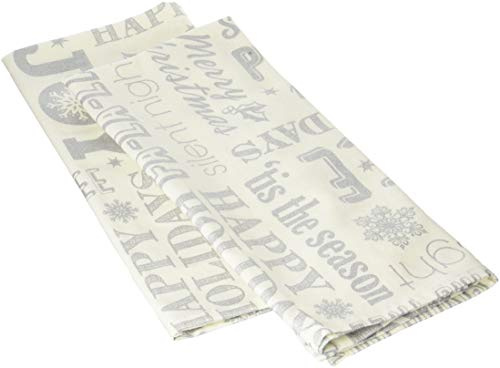 DII Decorative Metallic Holiday Kitchen Towel Set, Cotton, Silver Collage, 18x28