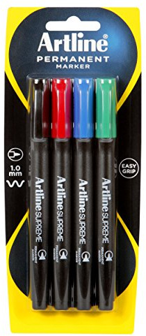 Permanent Marker Supreme Ref 866159designation Pack of 4 Assorted Colours