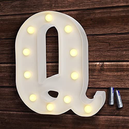 bemece LED Buchstabe Lichter Alphabet, LED Brief Licht, Led dekoration für Geburtstag Party Hochzeit & Urlaub Haus Bar - Buchstabe Q