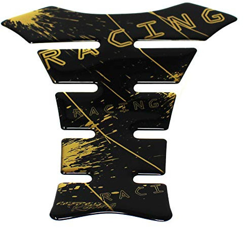 Gel Neon Tankpad Motorrad 3D Glanz Universal Tankaufkleber Tankschutz Lackschutz Aufkleber Pad MR004 (Gold Metallic)