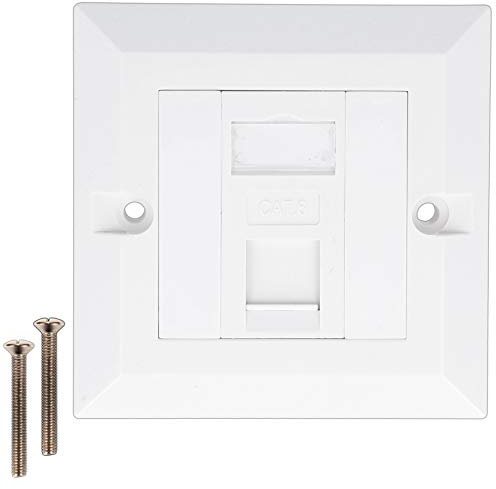 Single Gang Network Socket with One Cat6 RJ45 Port Wall Plug Ethernet Cable LAN Keystone