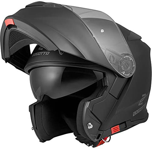 Bogotto V271 Motorrad Klapphelm, schwarz matt, XS