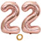 40 Zoll Luftballons Zahl 22 Rose Gold, Nummer 22 Luftballon Rosegold frau Luftballons 22. Geburtstag deko frauen Folienballon 22 Rose Gold 22 Ballons Große, Riese Heliumfolie Ballon 22 (number 22)