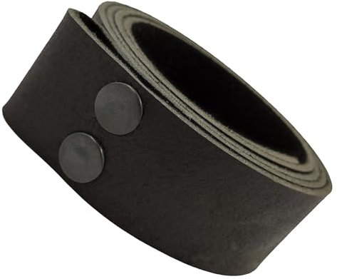 Wolfszeit Wechselgürtel aus Vollleder mit Druckknöpfen (WED) (105, schwarzes Büffelleder used)