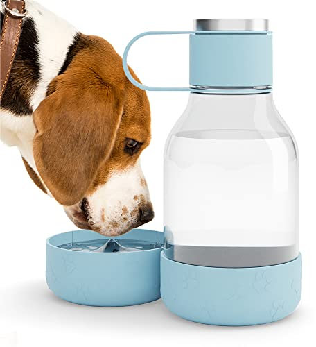 asobu Tritan - Borraccia con ciotola per cani, 55 ml, colore: Blu