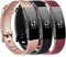 Silikon-Armbänder für Fitbit Inspire HR & Fitbit Inspire 2 & Fitbit Inspire & Ace 2, Ersatzarmbänder für Damen und Herren, Größe S, L (für 14 cm, Roségold + Schwarz + Weinrot), 3 Stück