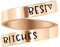 LucBuy Edelstahl Keep Eng Gravierte Inspirierende Geschenke Verstellbare Ringe Schmuck für Männer Frauen Teenager (Best Bitches - Roségold)