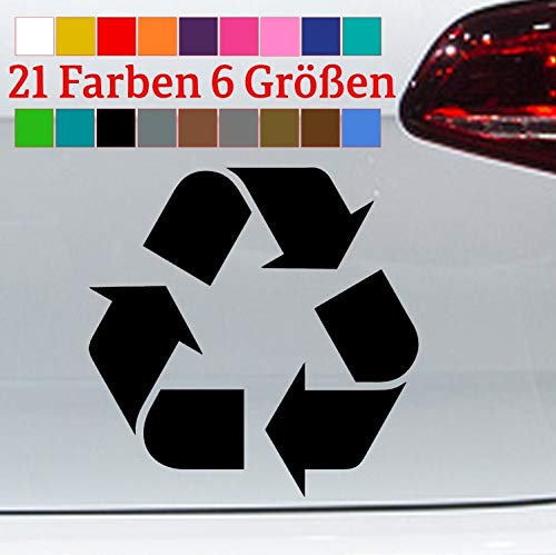 generisch Recycling Symbol Aufkeber Logo Müll Abfall Sticker Friday for Future JDM Greta in 6 Größen und 21 Farben