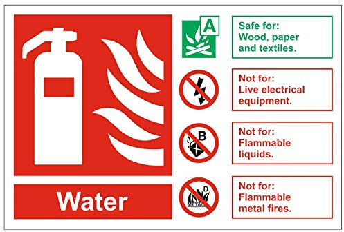 Landscape Self Adhesive Water Fire Extinguisher Sign
