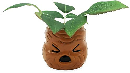 Harry Potter Mandrake Face 6 Inch Ceramic Planter with Faux Plant