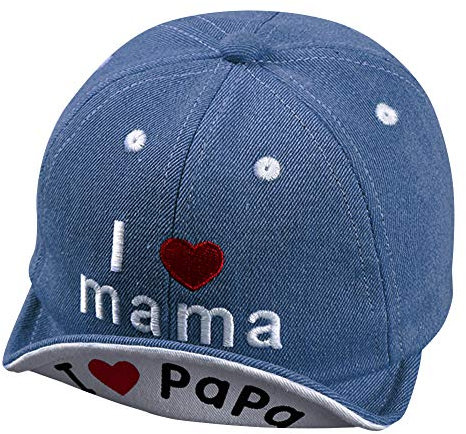 XINCHI Baby Hut Junge Schirmmütze Mädchen Baseballkappe Baumwolle Sonnenhut Weich Baseballmütze UV Schutz Snapback Cap I Love Mama Papa Baseball Cap Kinder Sommerhut Verstellbar Babymütze Outdoor