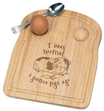 I Was Normal 3 Cochons D'Inde Ago Petit Déjeuner Fofolle Coquetier Board en Bois Pâques