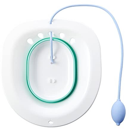 Sitz Bath – Siège Vapeur sur Les Toilettes – Lavabo Pliable pour trempage par siège pour Les Toilettes – Bain périnéal pour soulager Les hémorroïdes(Vert Pliable)