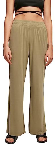 Urban Classics Damen Ladies Modal Wide Leg Pants Khaki, XXL