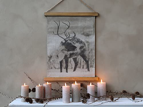 Chic Antique Wandbild Leinwandbild Rentier 40x50 cm Weihnachtsbild Hirsch Reindeer