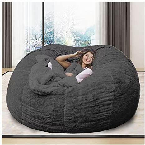 Sitzsack, Luxus, Flauschige Sitzsäcke, langlebig, bequemer Stuhl, Raumdekoration, Lounge-Sessel, Sitzsack, Wohnzimmer (kein Füllstoff)