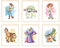 Nistio® Wandbild 'Toy Story' für Kinderzimmer: 6-teiliges Set mit Aquarell-Drucken auf Hochglanz-Papier, ungerahmt, 20,3 x 25,4 cm (ungerahmt)