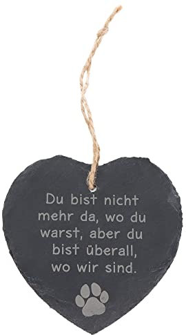 Spruchreif | Schieferherz mit Spruch | Schiefertafel in Herzform mit Kordel zum Aufhängen | Wanddeko mit Sprüchen | Trauer Haustier | Erinnerung Andenken Haustier
