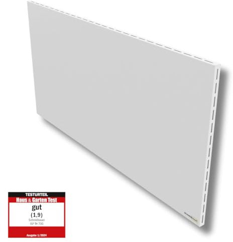 SCHMIDBAUER® Infrarotheizung Hybrid 900 Watt - integr. Thermostat/Standfuß - Infrarottechnik mit Raumluft-Konvektion - Elektroheizung - Direktheizung