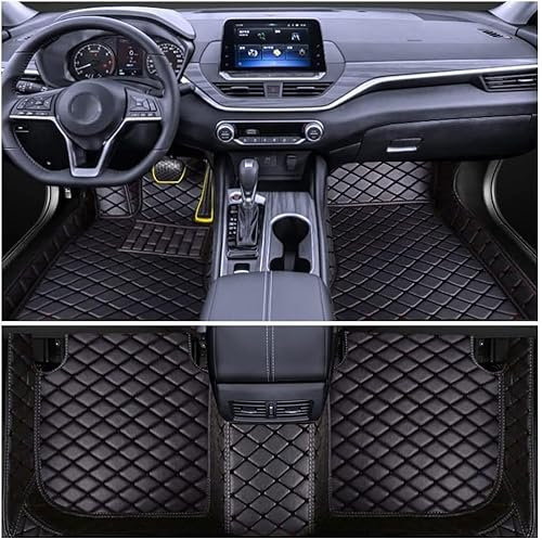 DIOTTI Nach Maß Auto FußMatten für BMW X3 G01 2018-2021, PU Leder Voller Bedeckter Schutz Allwetter Wasserfest Antirutsch Verschleißfest,A Black