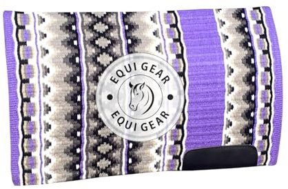 EQUIGEAR Western Ranch Horse Satteldecke aus neuseeländischer Wolle, Western-Design, handgefertigte Satteldecke, Wollpolster, Sensor Flex (Anpassung möglich), WQ87 (34x36)