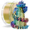 Chitu Systems Conjure Silk PLA 3D Drucker Filament, 1.75mm Triolor Filament, Silk Blau Gold Rot 3D Druck Filament 1KG/2.2lb
