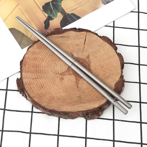 DAZZLEEX Foldable Titanium Chopsticks Reusable Chinese Chopsticks Portable Travel Chopstick For Camping, Picnics, Hiking Gray