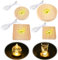 Aubess LED Sockel, 4 Stück Holz Quadrat/Rund LED Sockel für Acrylglas, Leuchtsockel mit USB-Kabel für Kristallkugel, Glas, Acryl (Warmes Licht)