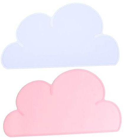 PRETYZOOM 2pièces sous-Verres Silicone Antidérapants Forme De Tapis De Thermique pour Assiettes Et Bols Set De Table Multifonctionnel pour Garçon Fille Et Animaux Blanc Rose