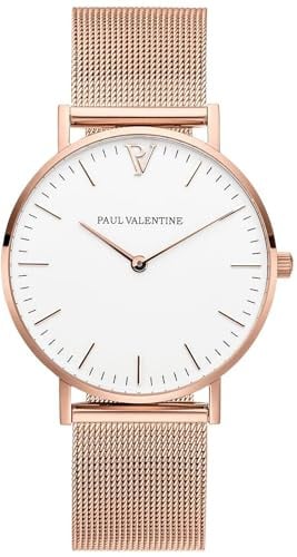 PAUL VALENTINE Damen Armbanduhr Marina Rose Gold MESH 38 MM PV38111