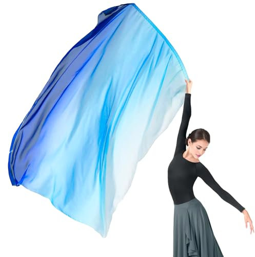 Baisdan 198,1 x 139,7 cm extra lange Anbetungsflaggen mit Flexstange, Kirche, liturgisches Lob, Anbetung, Tanzbanner (6#Weiß/Blau/Marineblau)