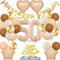 wenweo Deko 50 Geburtstag Frau, Deko Set 50.ter Geburtstag Frau enthält die Notwendigen Latexballons für die Party, 50-jährige Aluminiumfolienballons und HAPPY BIRTHDAY Banner