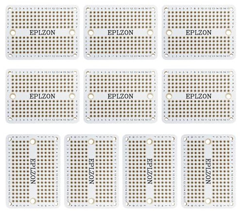 EPLZON Prototype Board Lötbares Breadboard Doppelseitig Leiterplatte PCB Circuit Board zum Schweißen von,DIY elektronische Artikel,Weiß(Packung mit 10 Stück)