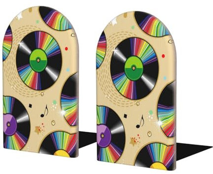 Disques vinyles, Lot de 2 Serre-Livres étagère drôle Bois Bouchon de Livre Serre-Livres Support de Livre et Support