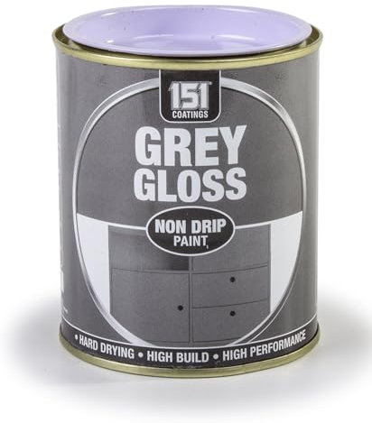 Inspired Essentials 300ml Non Drip Paint Tin Exterior Interior Hard Drying Performance Multi-Purpose Paint Tin for Metal, Wood, Plastic, Walls with Perfect Finish (4, Grey Gloss)