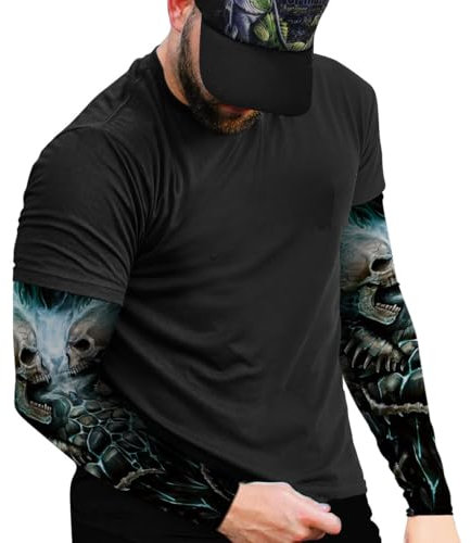 ShopINess Manguitos Estilo Calavera para Moteros Deporte Halloween y Eventos Mangas de Brazo Protección Solar UV y Comodidad Talla Única (Scream)
