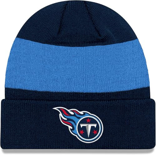 NFL Kids Youth 8-20 Offiziell lizenzierte Team-Farbe, Primär-Logo, Basic, Sport, Strickmütze für kaltes Wetter, mit Bündchen, Tennessee Titans - Navy, Einheitsgröße