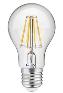 GTV LED Filament Glühbirne A60 E27 8,0W 800lm 3000K Warmweiß 230V 360° Matt Milchglas Retro