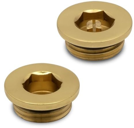 Bleed Valve & Blanking Plug Set For Radiators & Towel Rails - Polished Brass