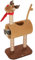 PawHut Cat Tree, 98cm Deer-Designed Cat Tower for Indoor Cats, Kittens, with Scratching Posts, Toy Ball, Tunnel, Brown