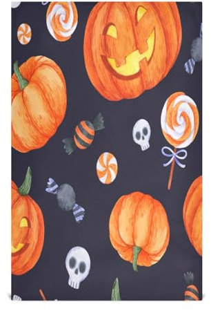 Spooky Halloween Pumpkins - Paños de cocina azul marino, 28 x 18 pulgadas a granel, toallas de mano de granja