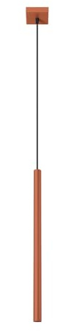 SOLLUX lighting Hängelampe Pendelleuchte Hängeleuchte Deckenlampe Lampe Decke Stahl 1 Flammig 8 x 8 x 114 cm Ockerrot Pastelo