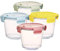 Eidoct 4 Pcs Round Glass Soup Containers, 720 ml Resistant Glass Food Storage Containers With Lids, Round Heat Glass Jars, Borosilicate Glass Leak-proof Soup Stew Food Storage and Meal Prep Bowls