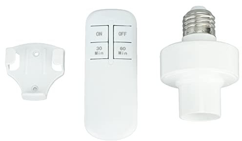 aqxreight ABS Remote Control Light Bulb Socket Remote Light Bulb Socket with Remote Control Low Power Consumption for E27 Bulb Base (220V)