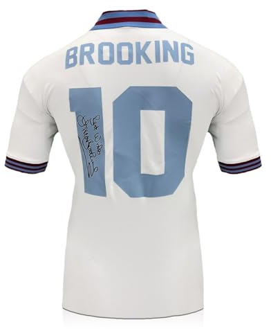 Exclusive Memorabilia Trevor Brooking Back Signed 1980 FA Cup Final Football Shirt White
