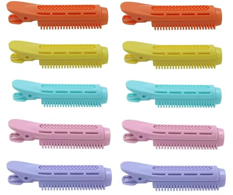 Lot de 10 pinces à cheveux volumisantes pour le volume, grandes vagues de cheveux, auto-adhésives pour femme, pinces à cheveux volumineuses, superbes racines (bleu, jaune, orange, violet, rose)