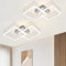 ZMH LED Deckenlampe Deckenleuchte Flur - 2ER Flurlampe 47CM Modern Design Schlafzimmerlampe Warmweißes 3000K Silber Metall 24W Quadratische Deckebeleuchtung für Schlafzimmer Wohnzimmer Küche Büro