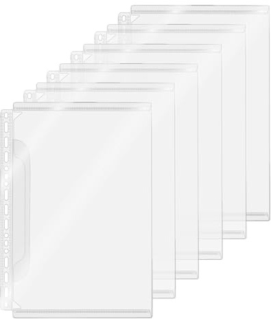 Mogoostry B5 Blattschutzhüllen, 17 Löcher, mit Seitenklappe, lose Blätter, Einlagen, Ordner, Abhefttaschen für 9 und 26 Ringbücher