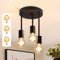 CBJKTX Deckenleuchte Vintage Deckenlampe Schwarz - 3 Flammig Deckenstrahler E27 Industrial Deckenspots mit 3 Lichtquellen für Esszimmer Küche Flur Wohnzimmer Bar